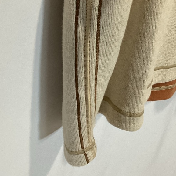 1654. Men's Beige Zip-Up Pullover Sweater NWT Size Large - Picture 4 of 5